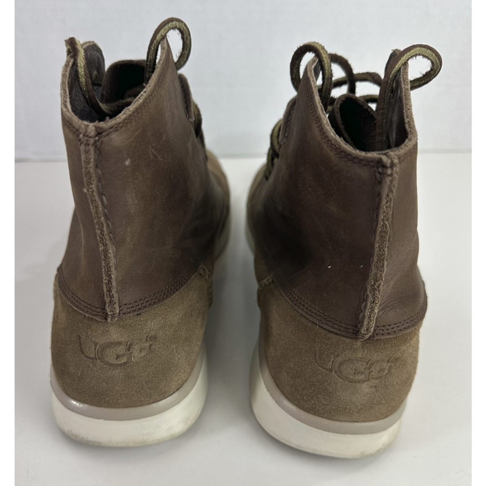 UGG Lamont Leather Chukka Boots Men's 11.5 Chestnut Brown Laced Shoes Uggs - Picture 6 of 12